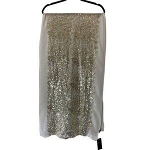 Cejon Ivory & Gold Sequined Sheer Wrap Scarf